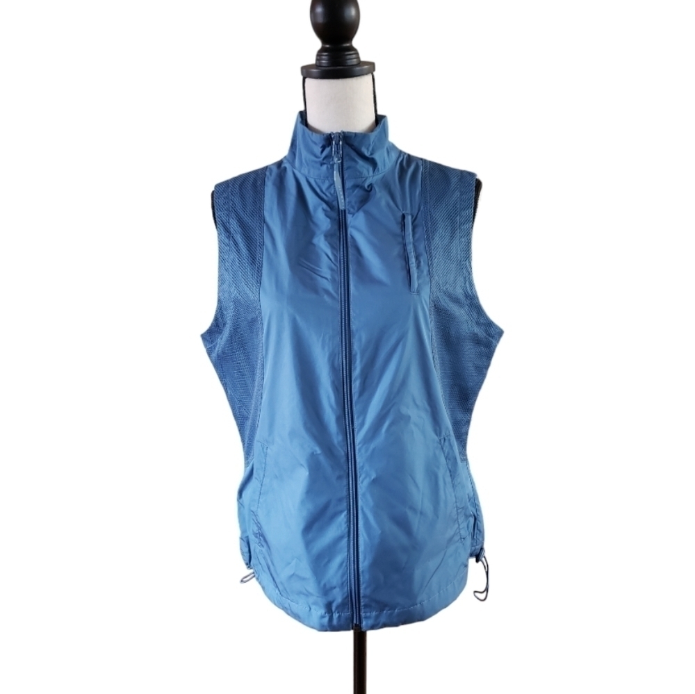 LIZGOLF Woman's Size M WINDBREAKER VEST blue EUC